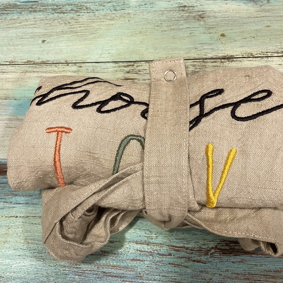 Choose Joy linen cotton tote 16x15 - Picture 4 of 5